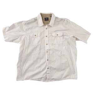 Wrangler Mens Outdoor Series White Cotton Short Sleeve Button Down Shirt 2XL